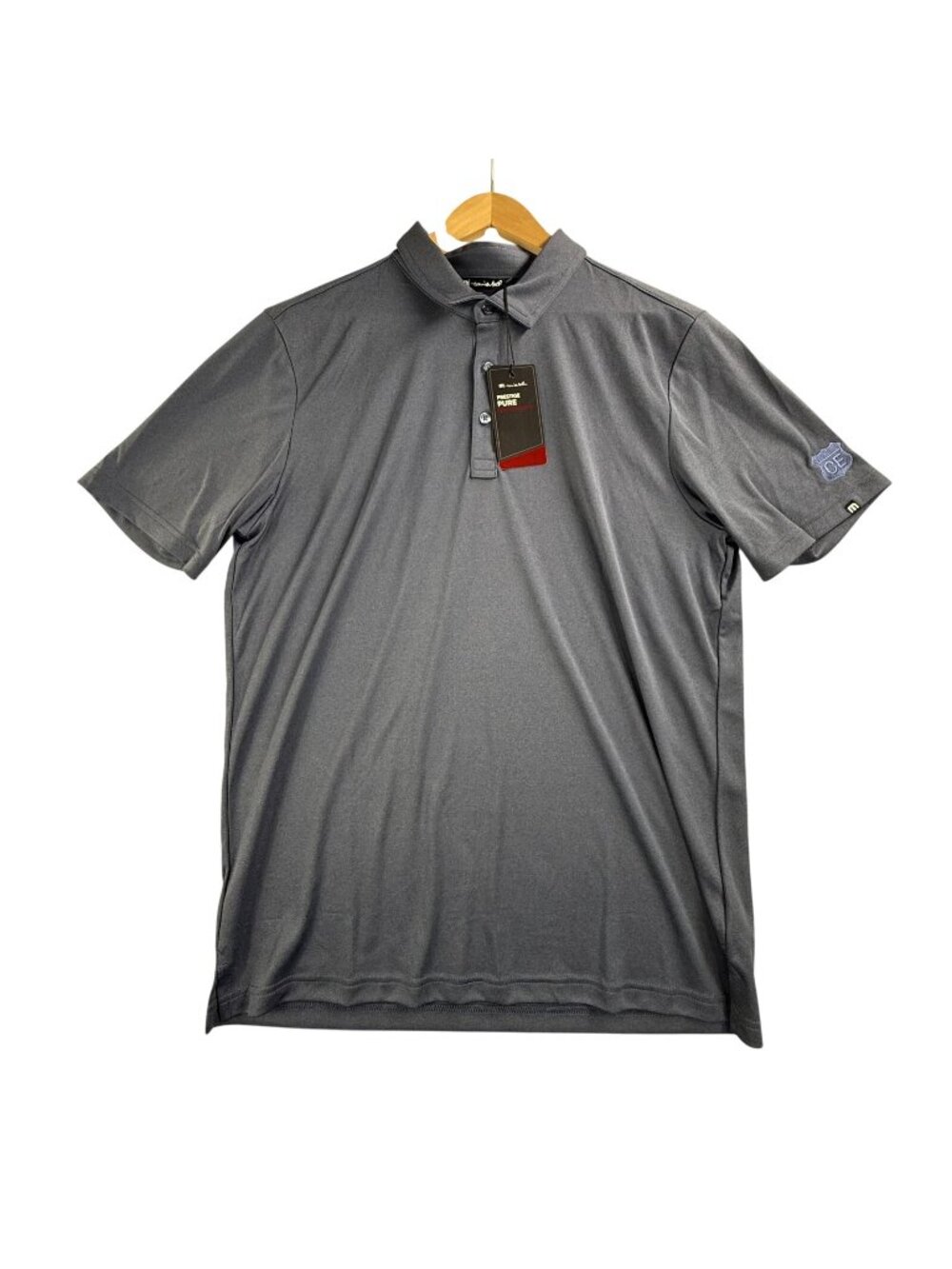 Travis Mathew Coto Performance Polo Shirt Mens Large Vintage Indigo Blue Golf